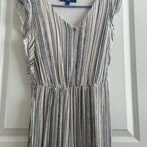Striped V-Neck Dress